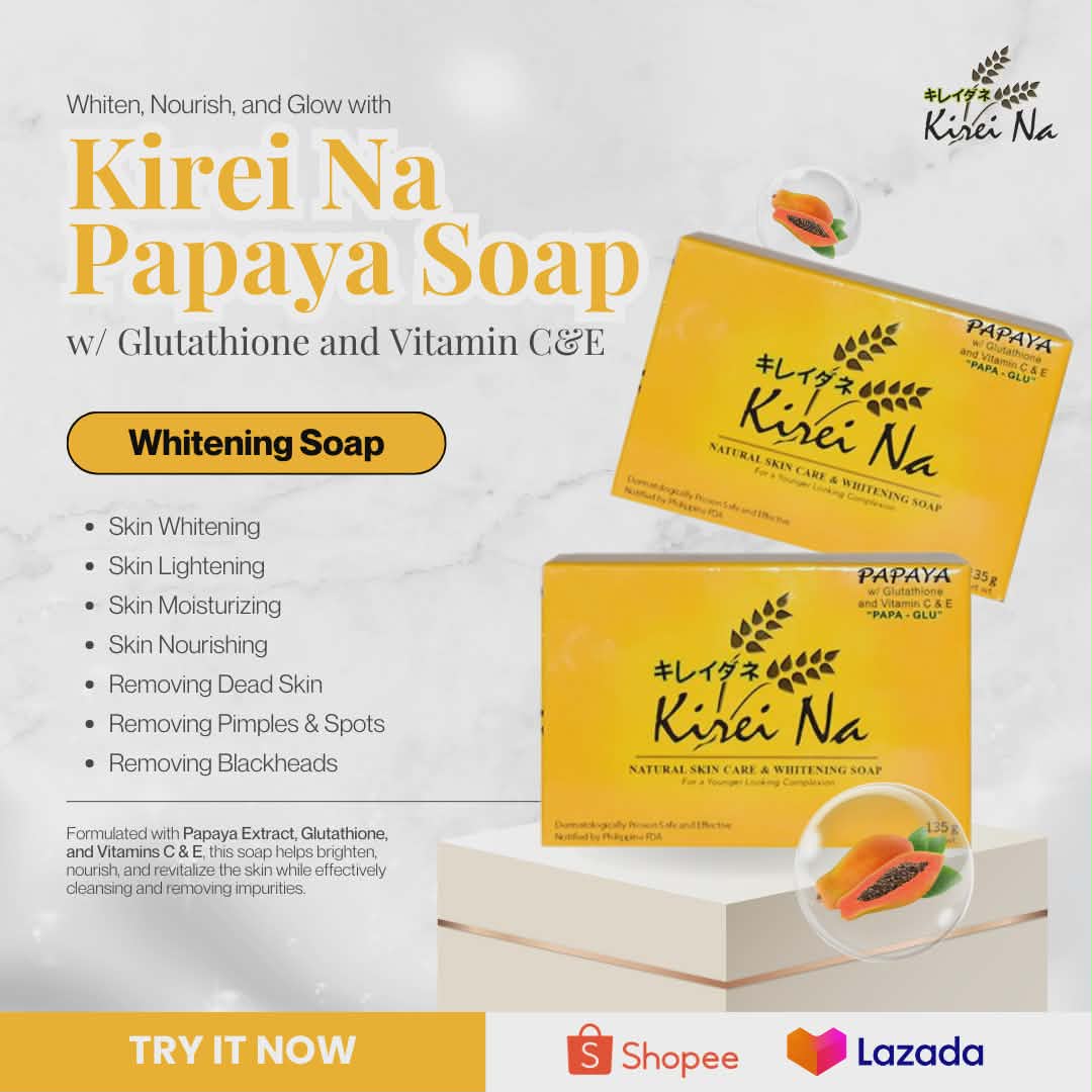 Kirei Na Papaya Soap with Glutathione and Vitamin C & E